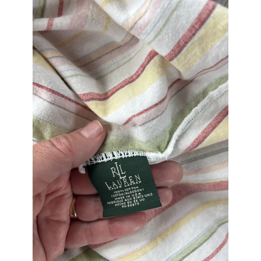 Vintage‎ Ralph Lauren Harbor View Pillow Sham (1) Standard Striped Made in USA